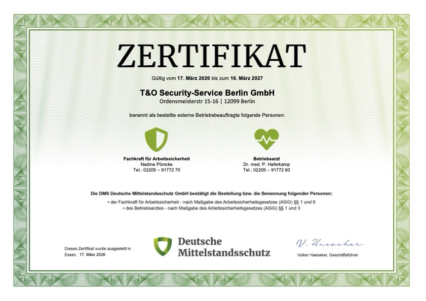 Fachkraft für Arbeitssicherheit Zertifikat